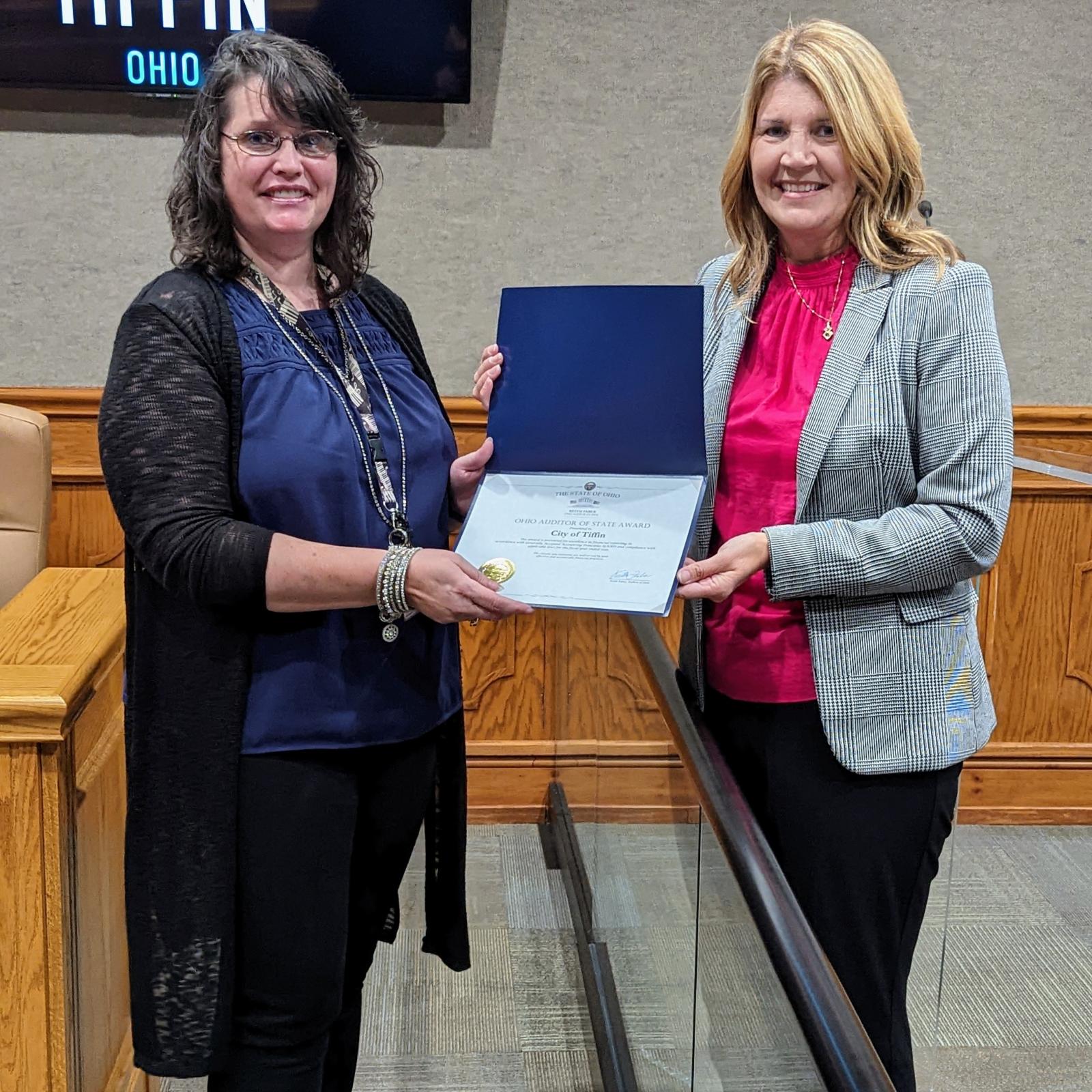 City of Tiffin recieves Auditor of State Award City of Tiffin